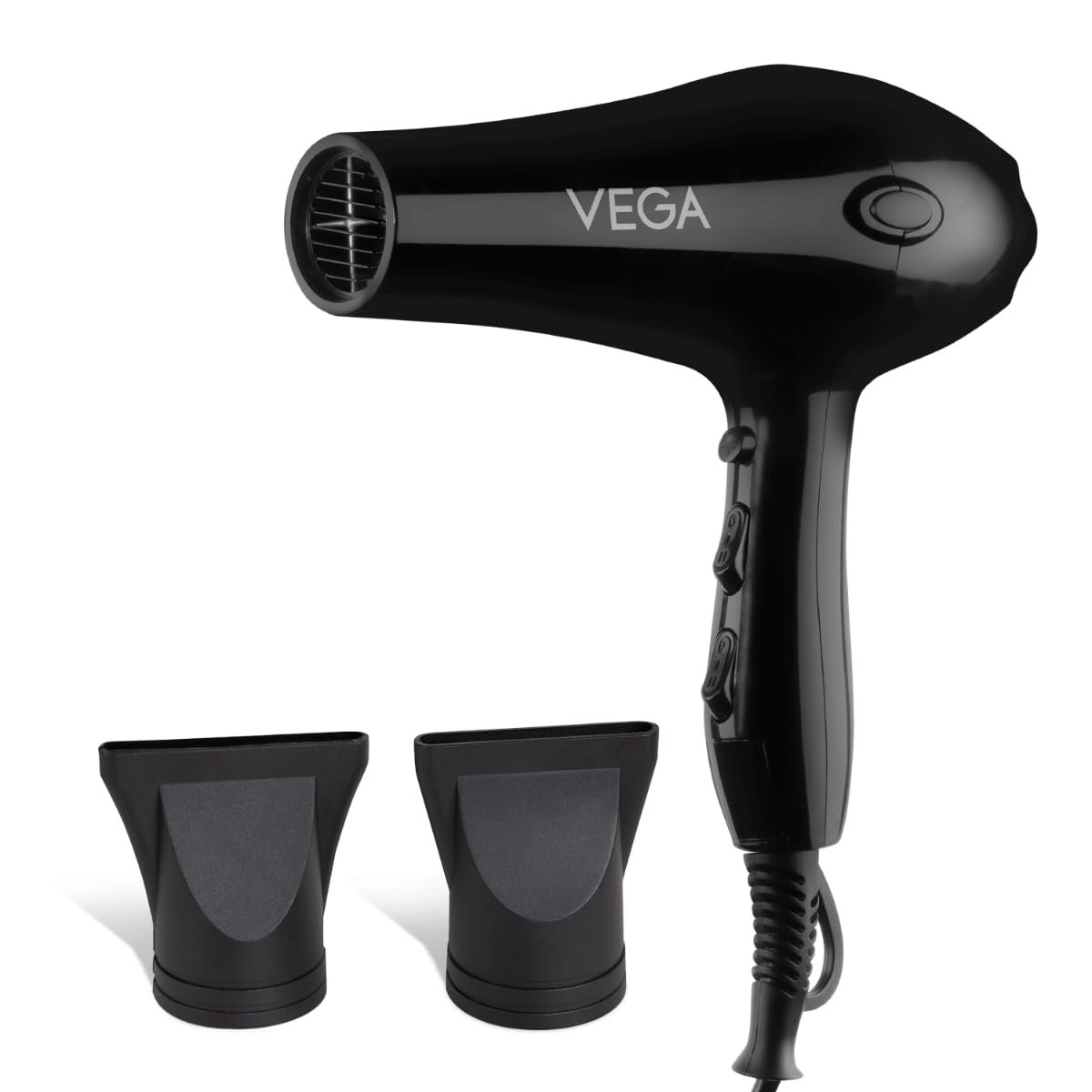 Vega VHDP-02 Professional Hair Dryer For Women & Men- (Pro Touch 1800-2000W) Cool Shot Button, 2 Heat/2 Speed Settings & 2 Detachable
